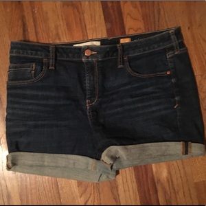 Anthropologie Dark Denim Cuffed Shorts size 30